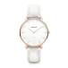 Klocka Classico 36 Leather Rosegold White Grey