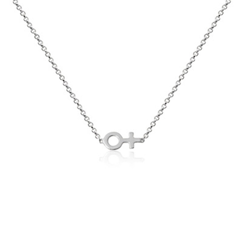Woman necklace Recycled silver rhodium plating