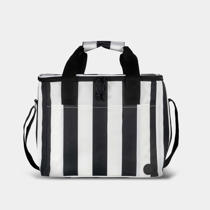 City kylväska stor rPET svart/vit randig
