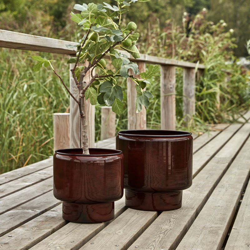 Kruka Pile inom-/utomhus 2-pack Brun