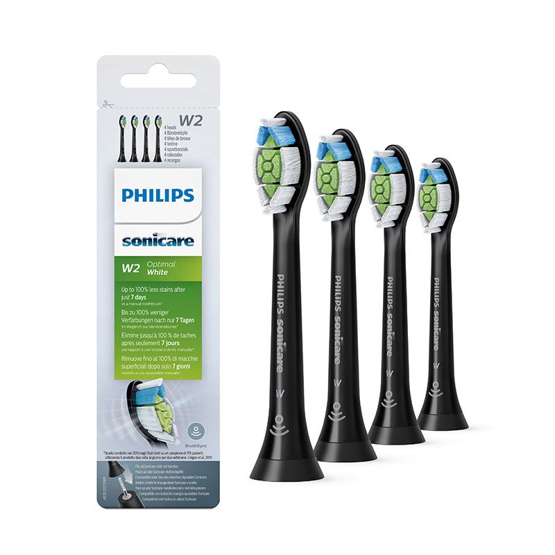 Tandborsthuvuden Sonicare W2 4-pack Svart