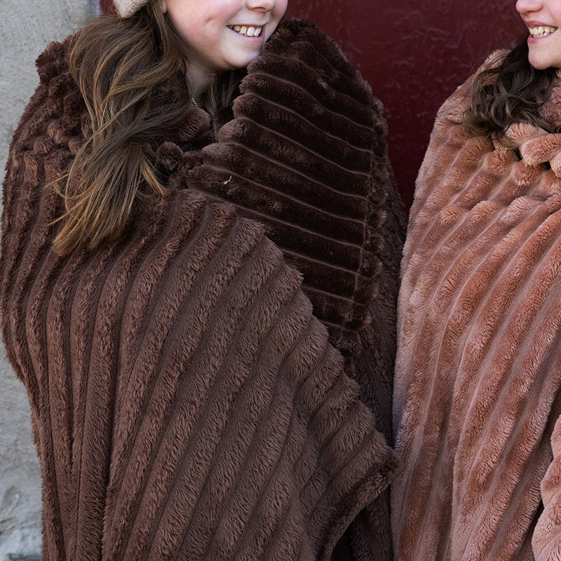 Esther Fleecepläd Mörkbrun