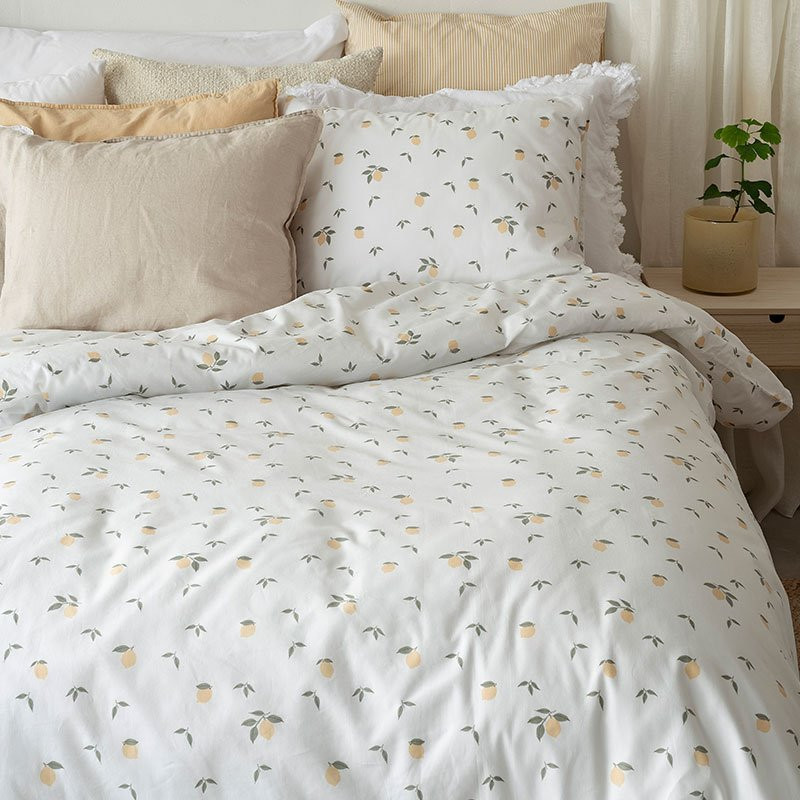 2-Dels Bäddset Lemons Gul