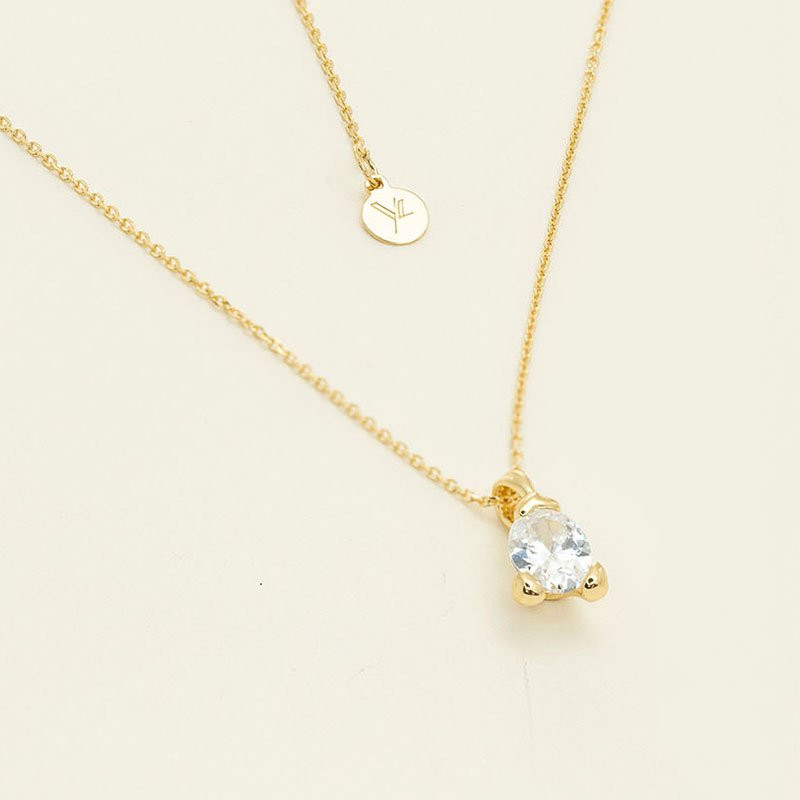 Embla Halsband Crystal Gold