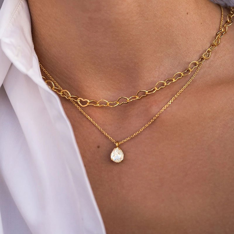 Mini Carlotta Halsband Gold Crystal