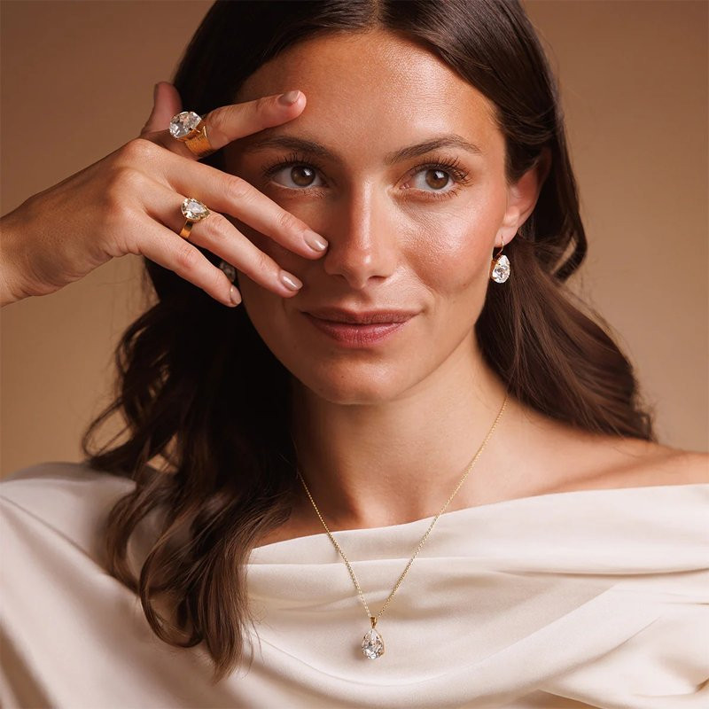 Örhänge Mini Drop Clasp Gold Crystal