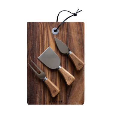 Ost-set Skärbräda & 3 Knivar
