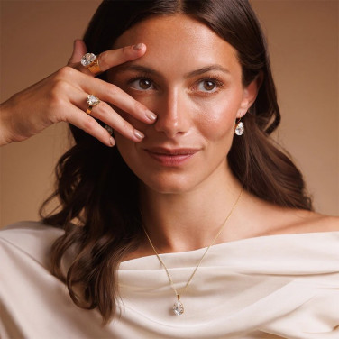 Örhänge Mini Drop Clasp Gold Crystal